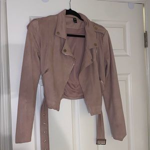 Pink velvet blazer jacket